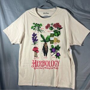 Harry Potter Herbology Graphic T-Shirt - Cream men’s XL new